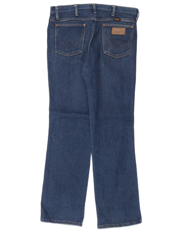 Wrangler Mens Straight Jeans W33 L30 Azul Algodão