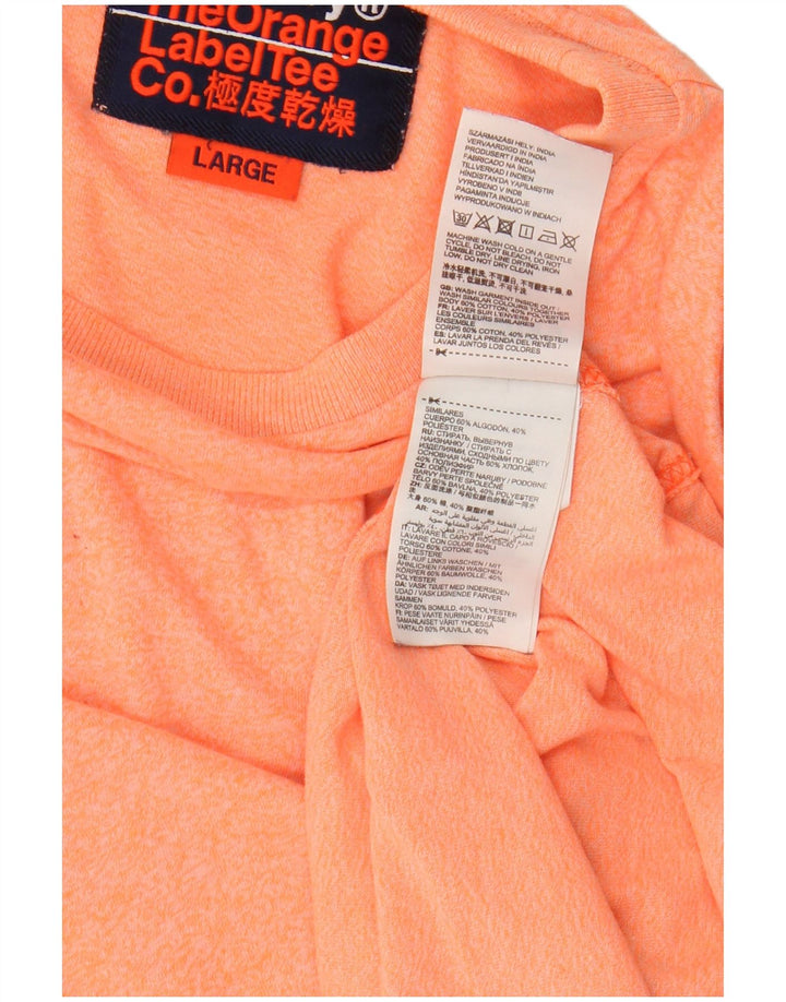 Camiseta masculina Superdry Top grande algodão laranja