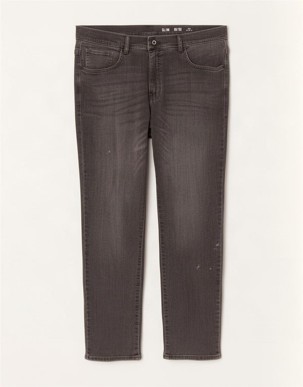 F&F Mens Distressed Slim Jeans W38 L32 Grey Cotton