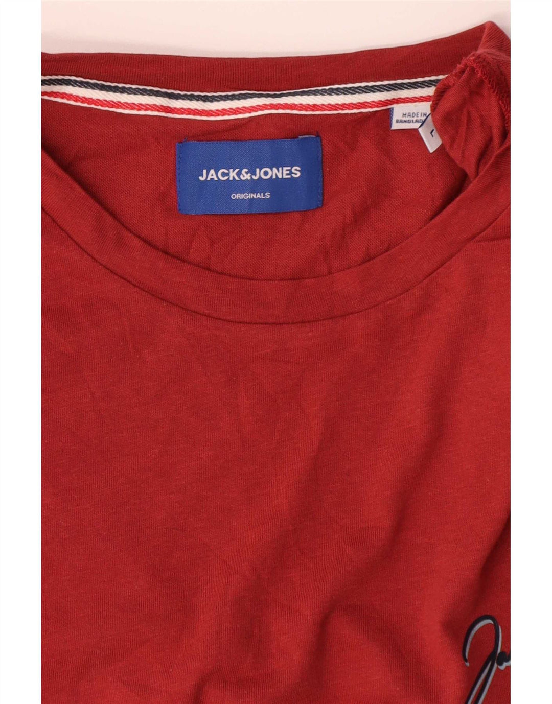 Camiseta masculina Jack & Jones Top médio algodão vermelho