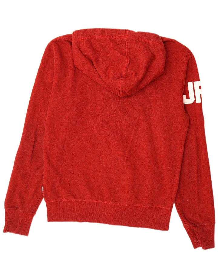 Suéter masculino Superdry com capuz e zíper gráfico médio algodão vermelho