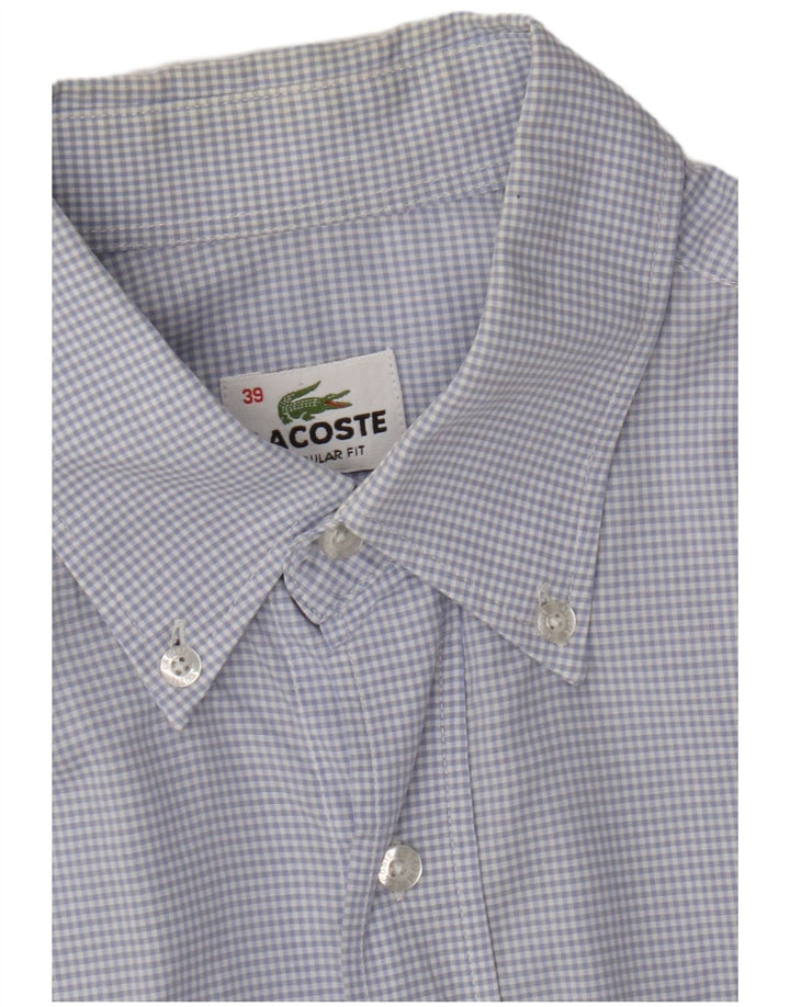 Lacoste Mens Regular Fit Camisa Tamanho 39 Médio Azul Gingham