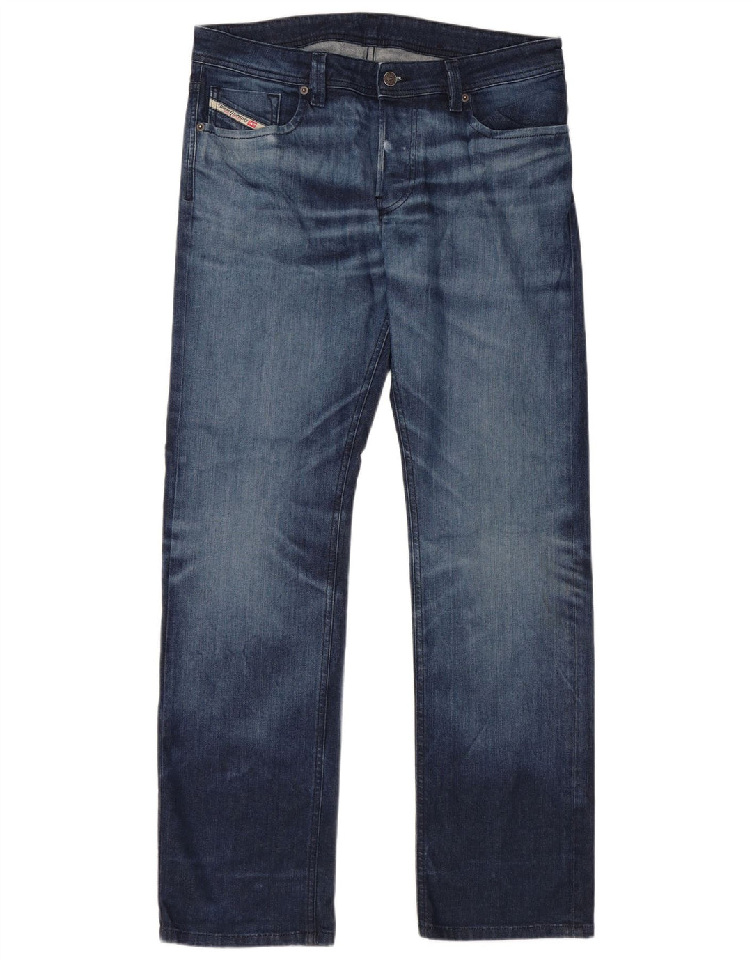 DIESEL Calça jeans reta masculina W34 L32 algodão azul