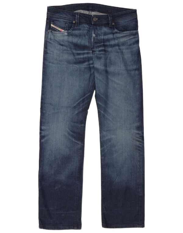 DIESEL Calça jeans reta masculina W34 L32 algodão azul