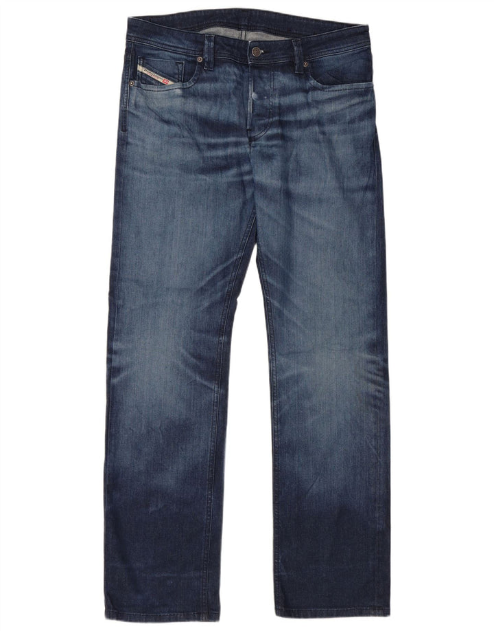 DIESEL Calça jeans reta masculina W34 L32 algodão azul