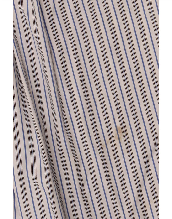 Camisa masculina Ralph Lauren tamanho 14 pequeno algodão listrado branco