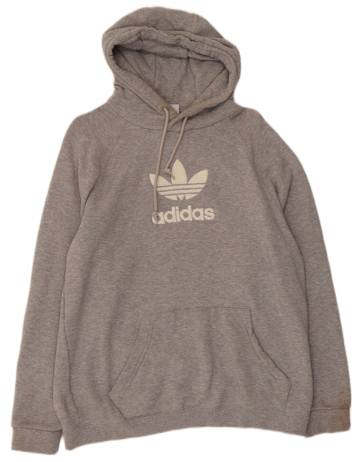 Adidas Mens Graphic Hoodie Jumper Médio Algodão Cinza