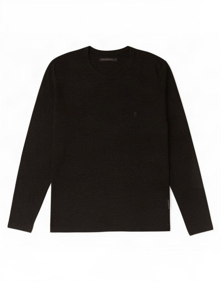 French Connection Mens Top Manga Longa Grande Algodão Cinza
