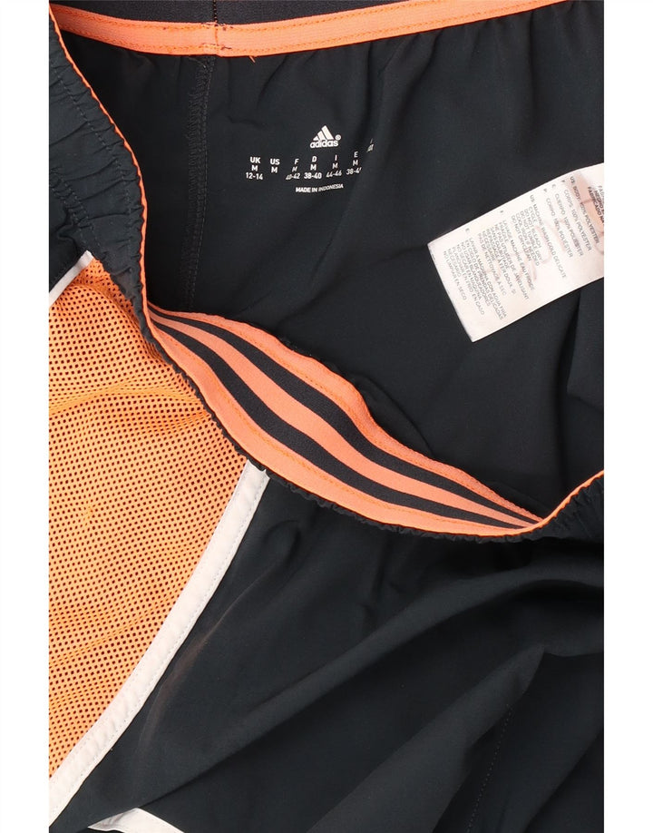Shorts esportivos femininos Adidas UK 12/14 médio azul marinho colorblock poliéster