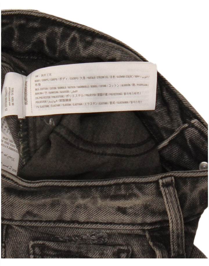 HOLLISTER Calça jeans feminina cintura alta desgastada W25 L27 algodão preto