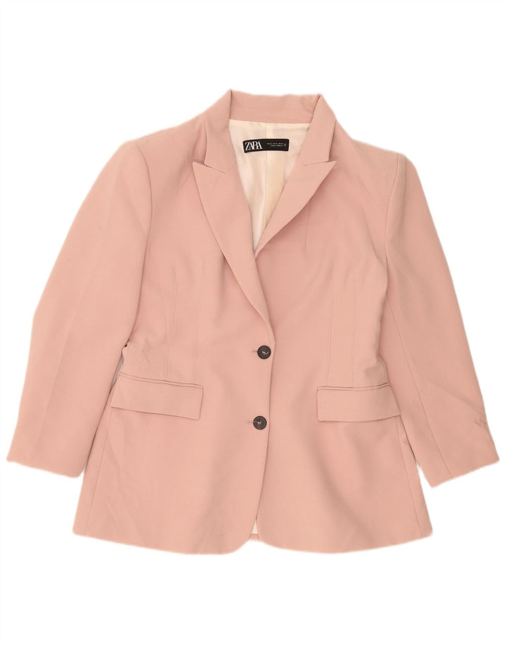 Jaqueta blazer feminina Zara com 2 botões UK 18 XL rosa