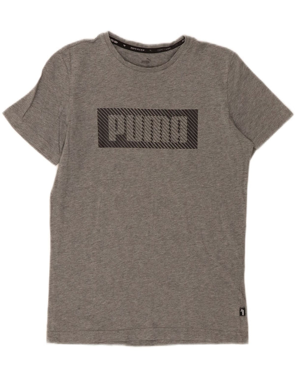 Puma Boys Graphic T-Shirt Top 13-14 Years Large Grey Cotton