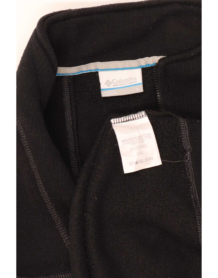 Columbia Suéter masculino com zíper e gola alta em poliéster preto grande