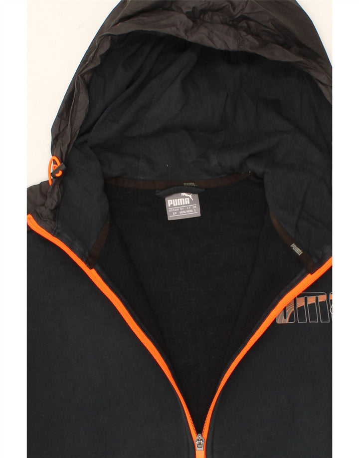 PUMA Mens Zip Hoodie Sweater Small Black Cotton Vintage Puma and Second-Hand Puma from Messina Hembry 
