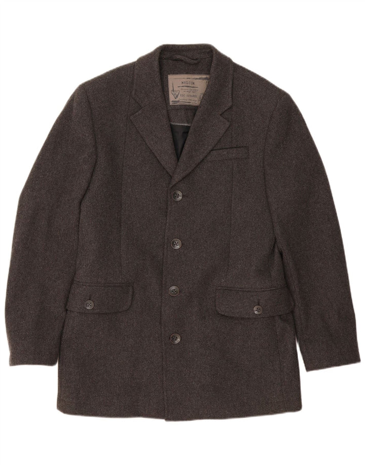 Jaqueta blazer masculina EDC com 4 botões Reino Unido 38 lã cinza médio