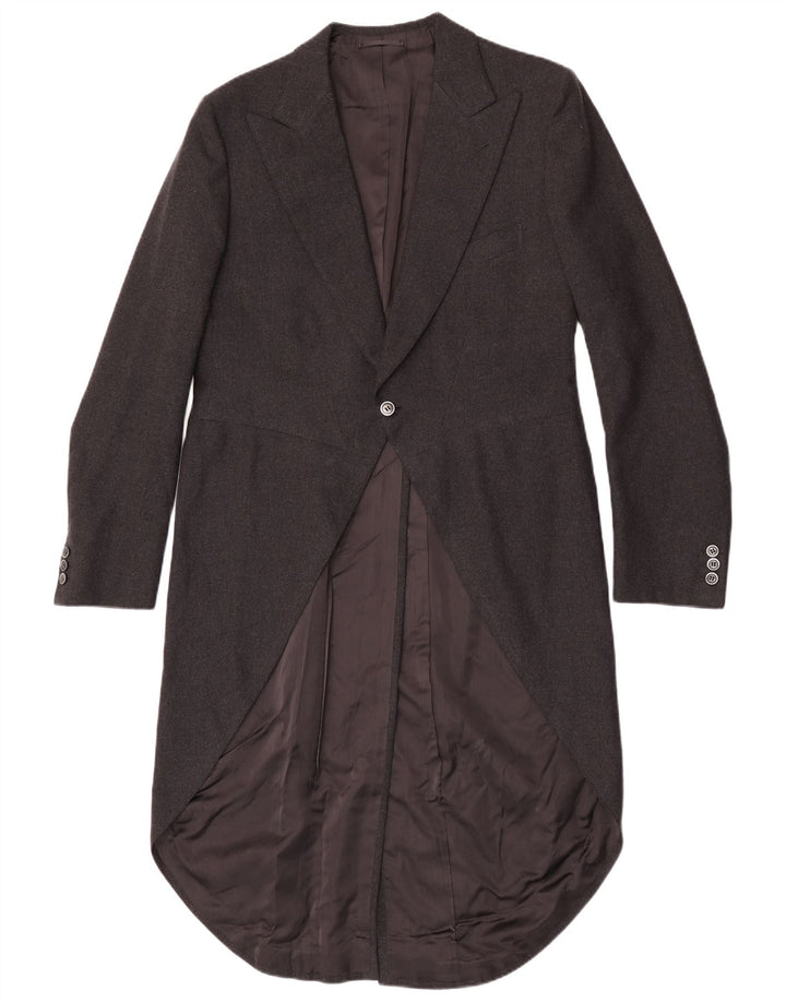 Jaqueta blazer masculina vintage com 1 botão e fraque Reino Unido 36 pequena preta