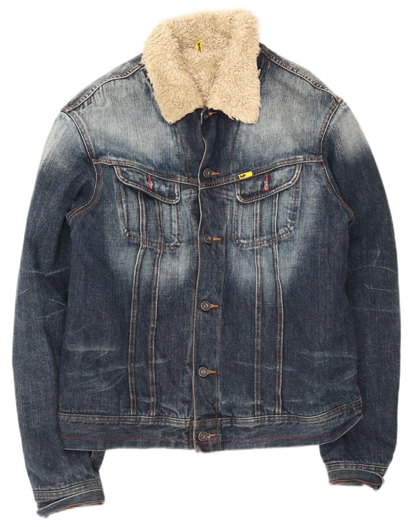 Jaqueta jeans masculina Meltin' Pot Sherpa UK 42 XL algodão azul