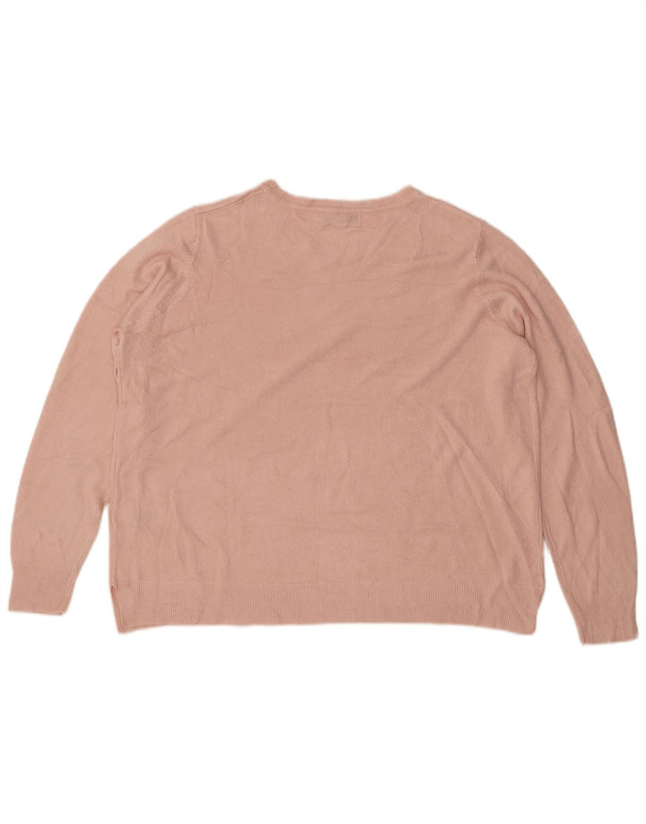 MARKS & SPENCER Suéter feminino oversized com gola redonda Reino Unido 18 XL rosa