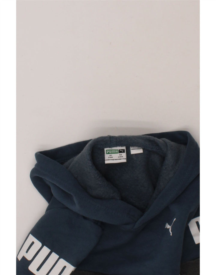 PUMA Baby Boys Graphic Hoodie Jumper 18-24 Months Grey Colourblock Cotton Vintage Puma and Second-Hand Puma from Messina Hembry 