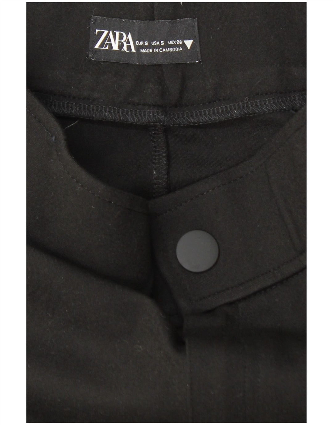 ZARA Calça feminina skinny cortada pequena W26 L25 preta