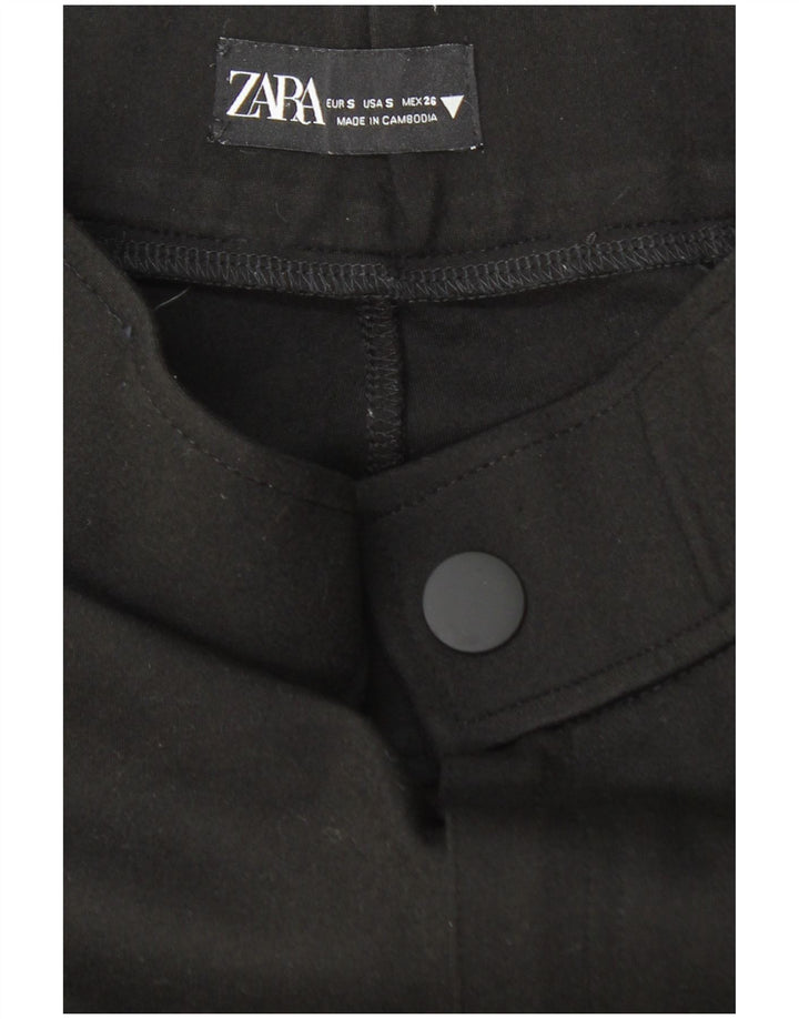 ZARA Calça feminina skinny cortada pequena W26 L25 preta