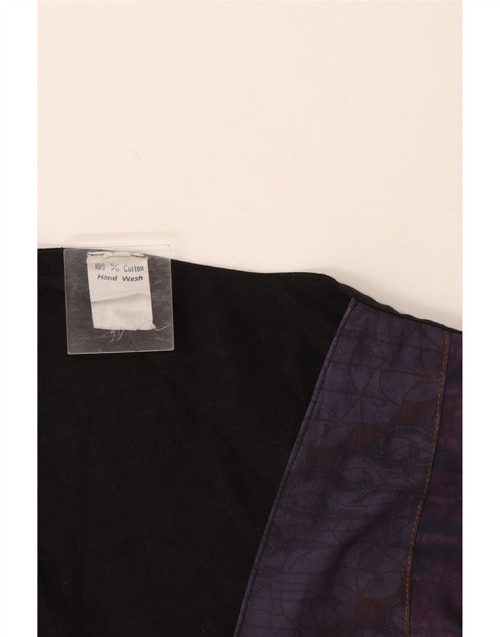 Colete masculino vintage médio roxo patchwork algodão
