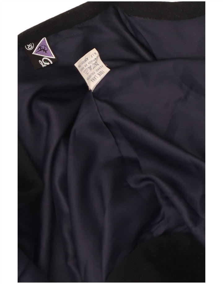 Jaqueta blazer feminina vintage com 5 botões IT 50 XL lã azul marinho