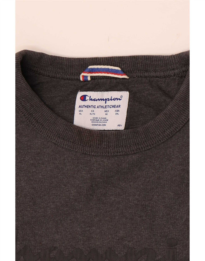Campeão masculino gráfico moletom jumper XL cinza