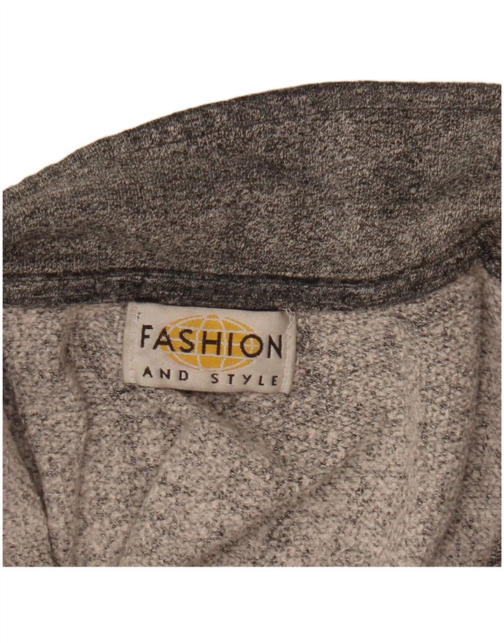 Suéter feminino VINTAGE com zíper e gola UK 18 XL cinza manchado