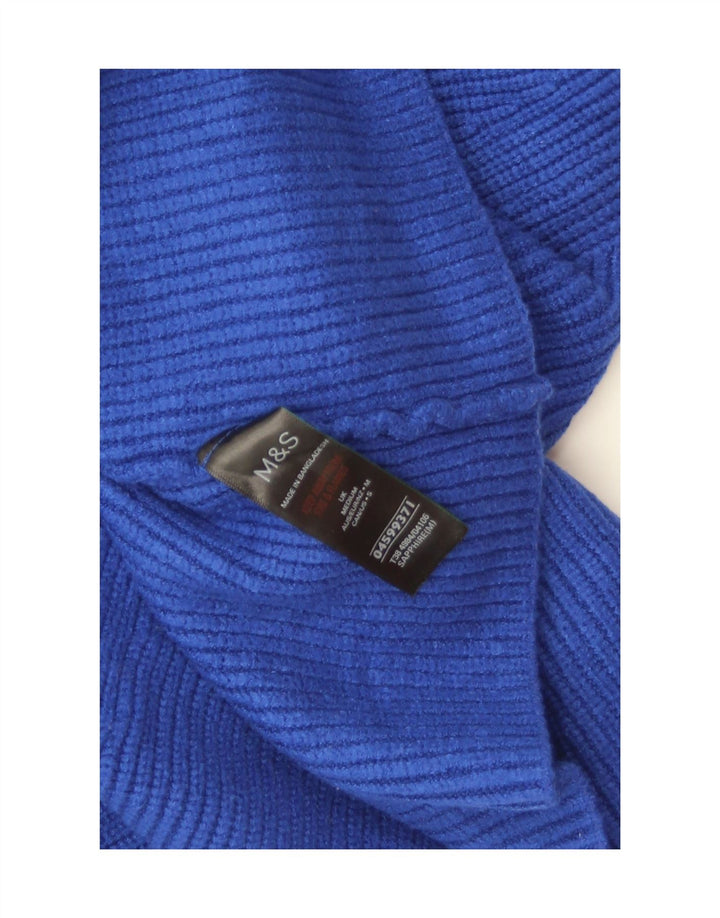 Suéter feminino Marks & Spencer com gola redonda Reino Unido 14 viscose azul médio