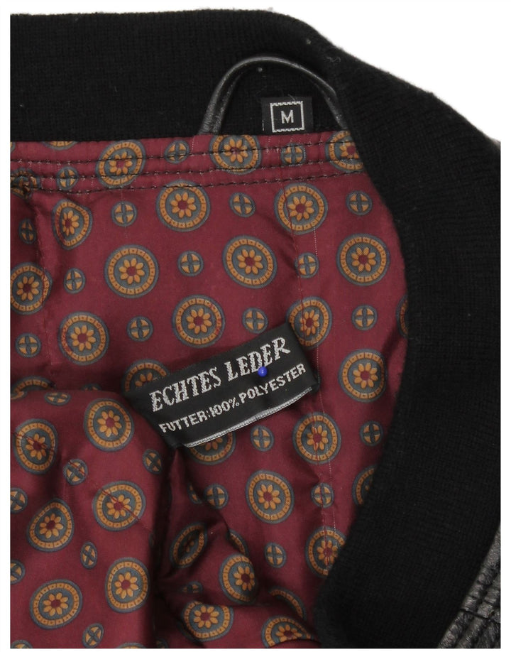 Jaqueta de couro masculina vintage UK 38 couro preto médio