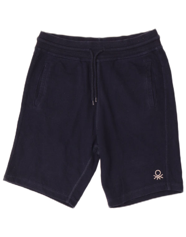 Benetton Mens Sport Shorts Médio Algodão Azul Marinho