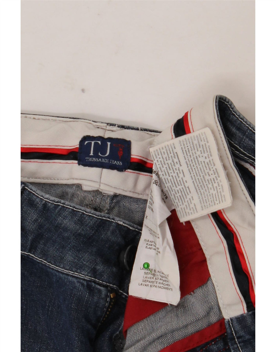 Jeans Capri feminino TRUSSARDI W30 L21 algodão azul marinho