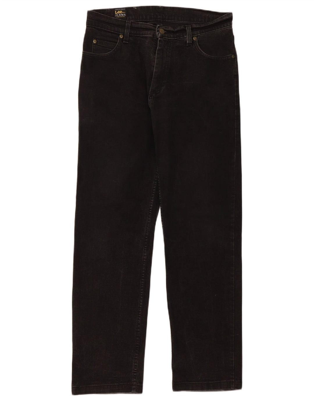 Lee Mens Brooklyn Straight Jeans W33 L31 Algodão Preto