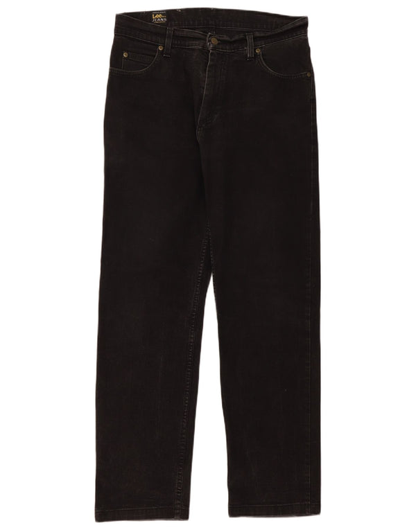 Lee Mens Brooklyn Straight Jeans W33 L31 Algodão Preto