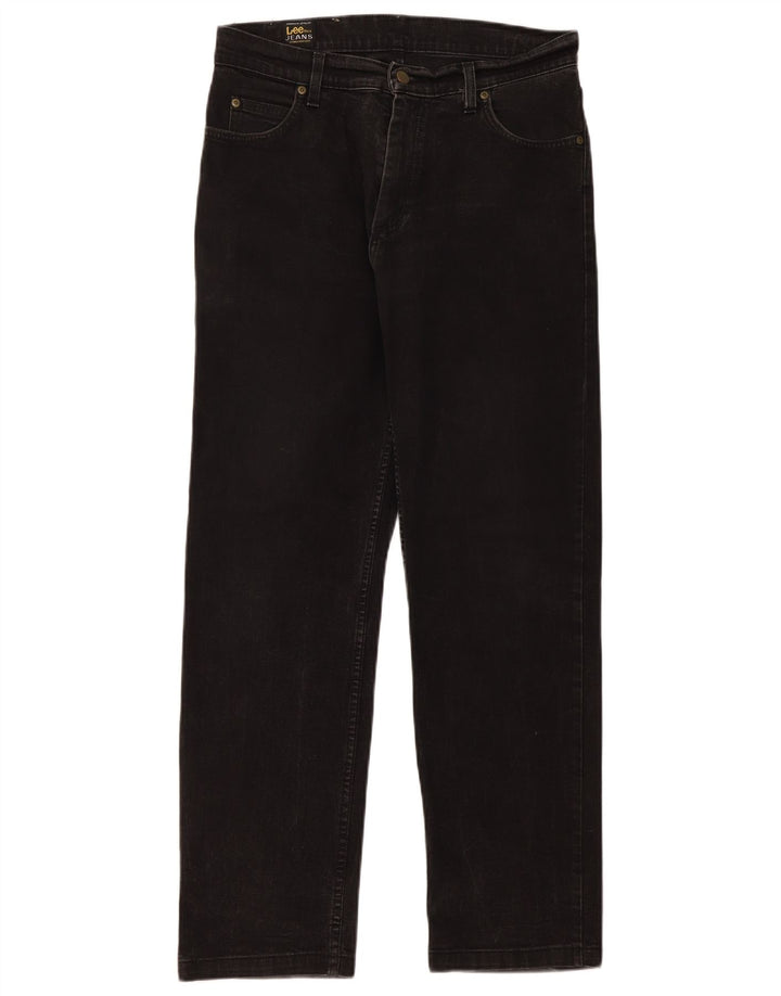 Lee Mens Brooklyn Straight Jeans W33 L31 Algodão Preto