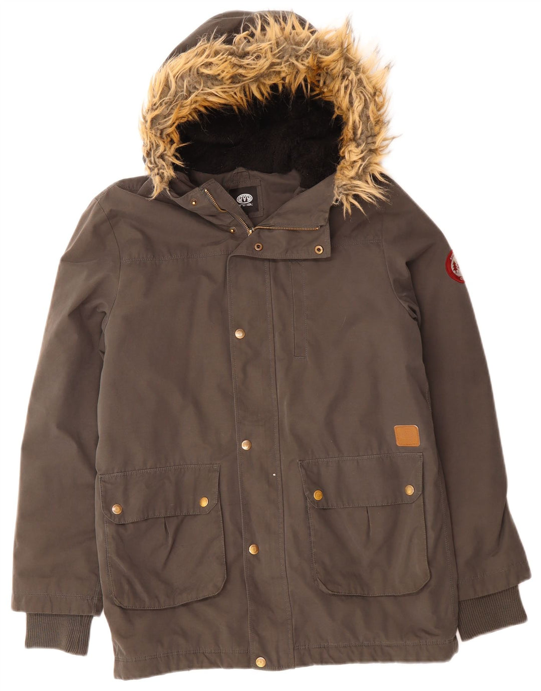 Jaqueta Parka com capuz Animal Boys 13-14 anos cinza