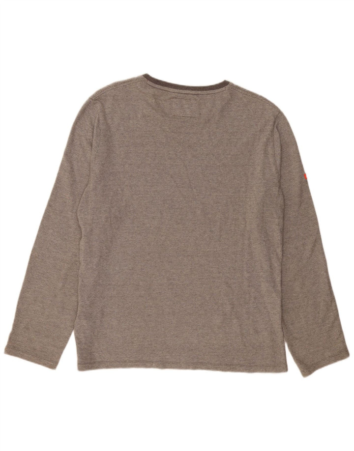 Top masculino Superdry manga comprida XL algodão cinza