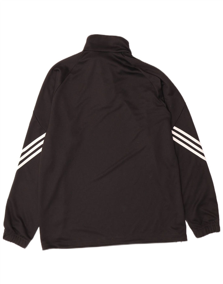 ADIDAS Mens Climalite Zip Neck Pullover Treino Top Grande Preto