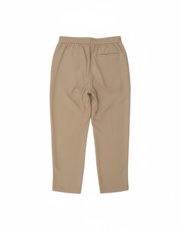 Calça feminina reta cortada ZARA grande W30 L25 bege