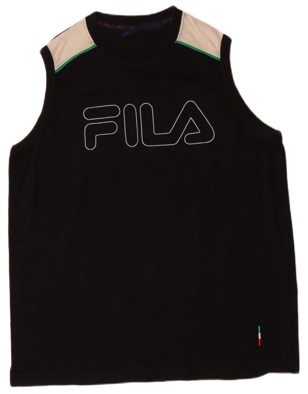 FILA Mens Graphic Vest Top XL Preto Colorblock Algodão