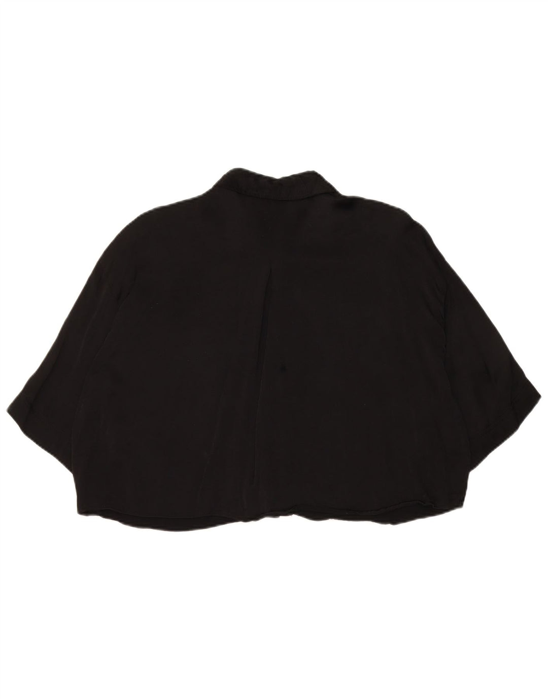 Zara blusa feminina oversized manga 3/4 cropped Reino Unido 14 médio preto