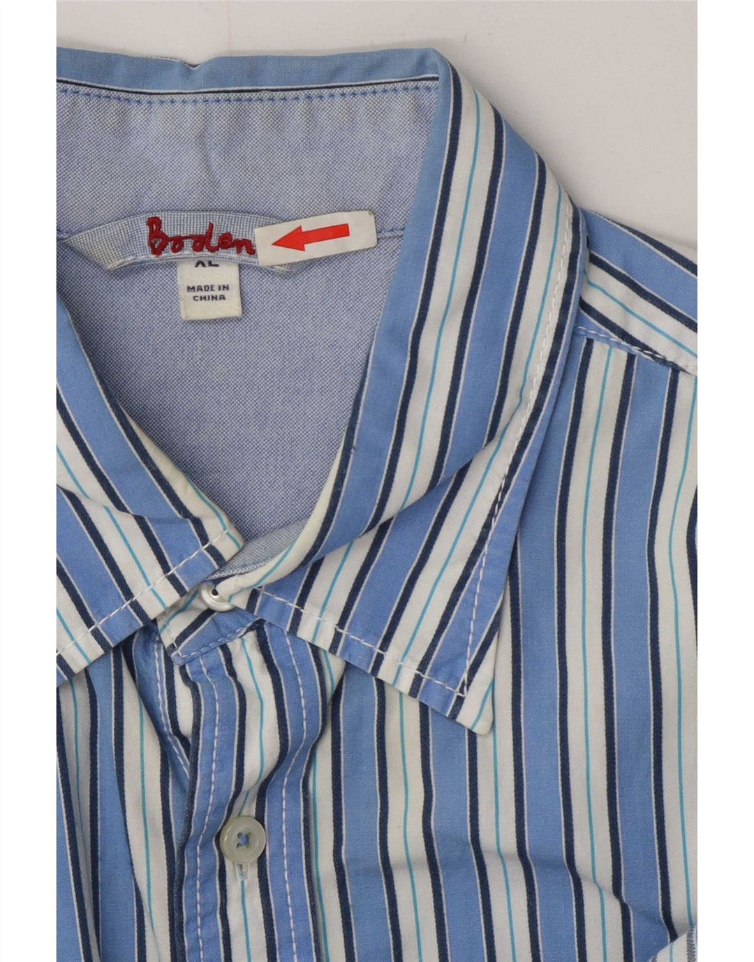 Camisa masculina Boden XL listrada azul de algodão