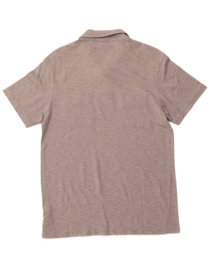 Camisa polo militar masculina GUESS de algodão listrado cinza grande