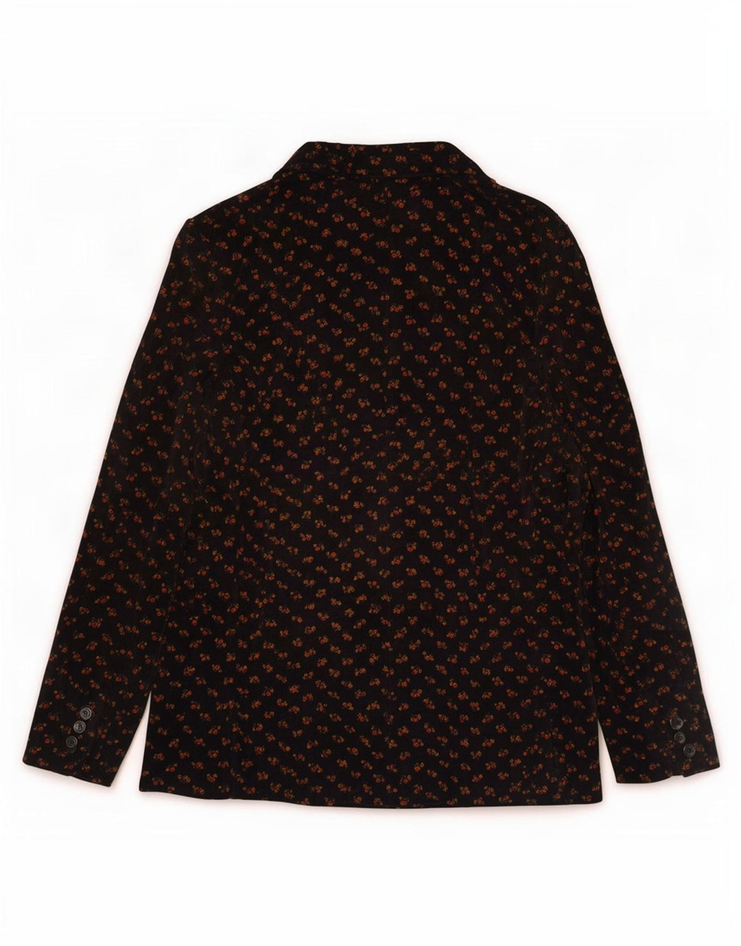 Jaqueta blazer feminina vintage de veludo com 3 botões IT 48 XL preto floral