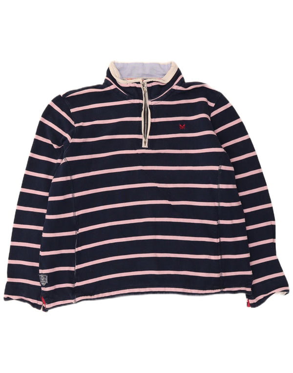 Crew Clothing moletom feminino oversized jumper UK 18 XL azul marinho listrado