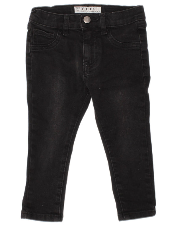 Jeans skinny GUESS para bebês meninas 12-18 meses W18 L11 algodão preto