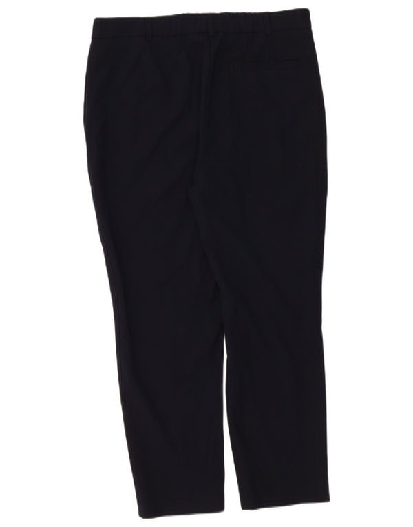 Calça feminina de terno cônico Marks & Spencer Reino Unido 14 grande W34 L26 azul marinho