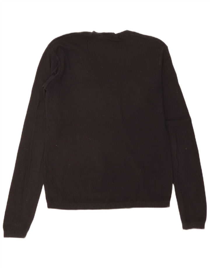 Suéter feminino Benetton com decote em V Reino Unido 12 médio preto