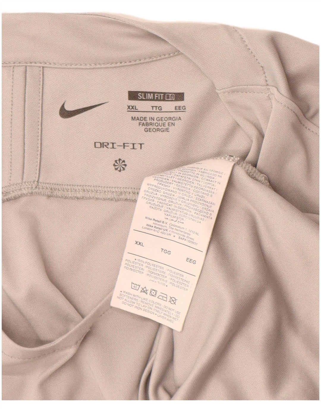 Top Nike Masculino Dri Fit Slim Fit Manga Longa 2XL Cinza Poliéster